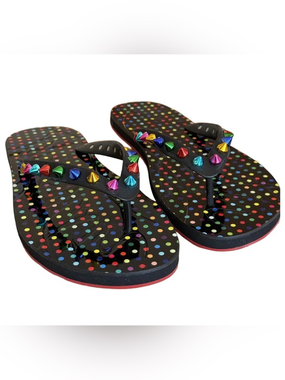 Christian Louboutin Loubi Flip Spikes Donna rubber/plastic jeweled flip-flops